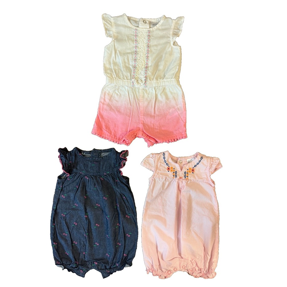 Carters Baby‎ Girl Clothes Lot 3 Months Rompers Outfits Summer Shorts 1 Pieces